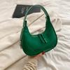 Popular women's bags spring and summer new simple and fashionable glossy shoulder bags underarm bags moon bags