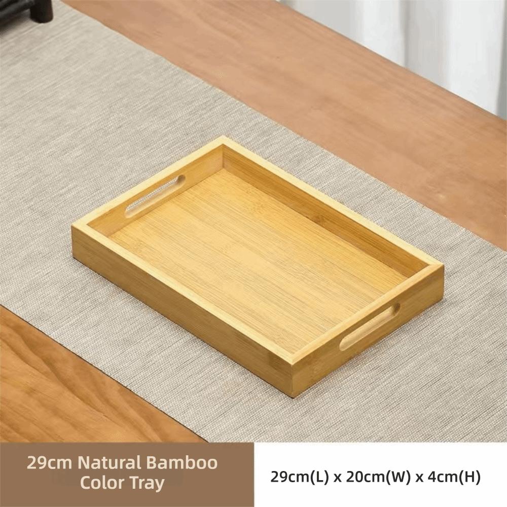 Rectangular Bamboo Wooden Tray With Handle Dessert Pallet Decorate Tray Serving Tray Coffee Table