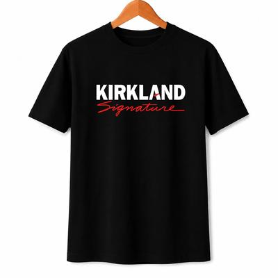 Kirkland Black Cotton Fabric T-Shirt Streetwear Style Unisex Fit