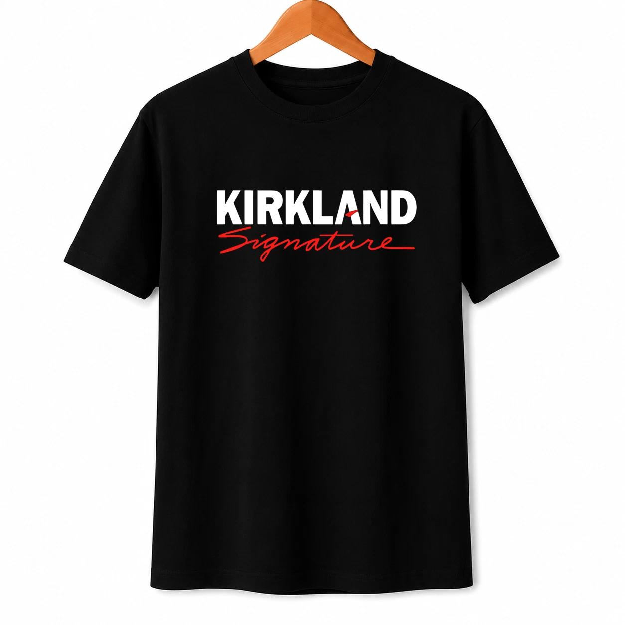Kirkland Black Cotton Fabric T-Shirt Streetwear Style Unisex Fit XL