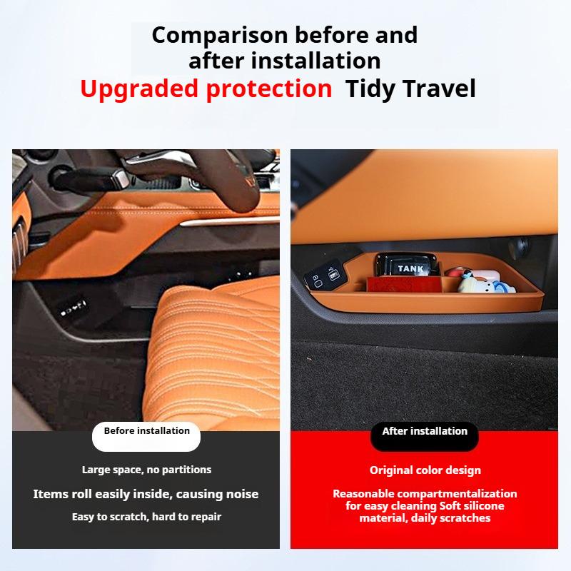 For GWM Tank 500 Hi4-T Hi4-Z 2026 Car Central Control Lower Storage Box Special Silicone Storage Tray Built In Car Accessories