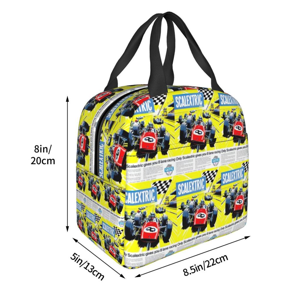 Scalextric Vintage Stuff Insulated Lunch Bag for Women Kids Portable Food Boxes Thermal Lunch Box Tote