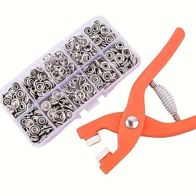 50 Sets, Snap Button Kit With Hand Pressure Pliers 1 Clear Box, Metal Snaps For Sewing, Sewing Snaps For DIY Crafts Clothes Hats Bags, Sewing Supplies