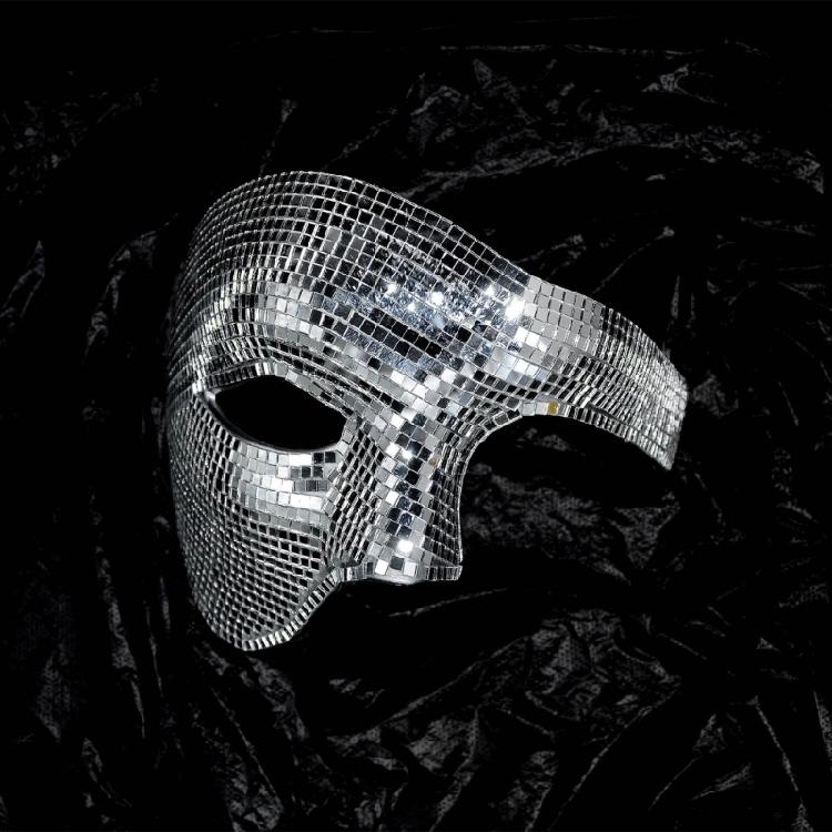 Elegante Halbgesichtsbedeckung Elegante Disco-Spiegelmaske für Kostümpartys und Karnevals-Maskenbälle
