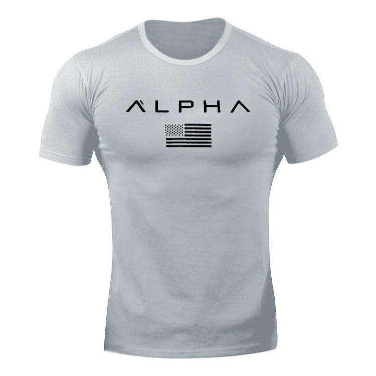 Men s Crew Neck Top Casual Print Short Sleeve Fashion T-Shirts Mens S светло-серый 1430₽