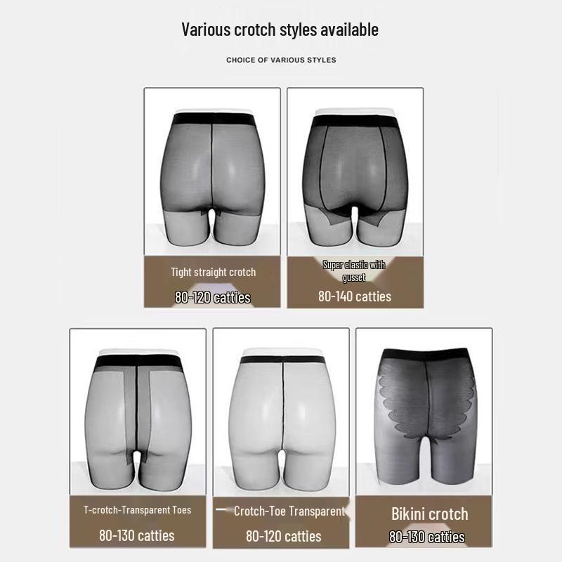 Anti-Haftananas Damen Ultra-Dünne Hochtransparente Nude-Feel Schwarze Seidenstrümpfe, Langlebig & Sexy mit Nicht-Rutschendem Schritt.