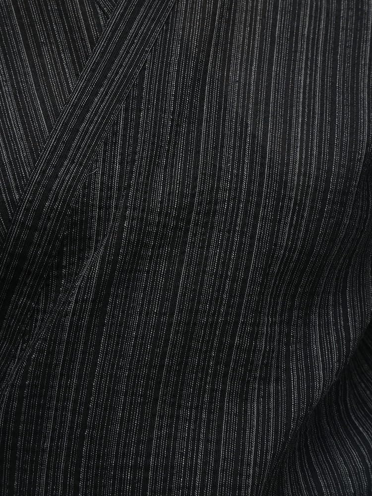CLUB Sakazen Plus Size Shijira Weave Top and Bottom Jinbei Black X1 To B&T (B&T Club) Men's Yarn-Dyed Set, Loungewear, / (equivalent 3L-4L)