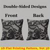 Black Laces Square Jacquard Pillow Cover for Sofa Office Waist Cushion Cover Home Decorative Pillowcase