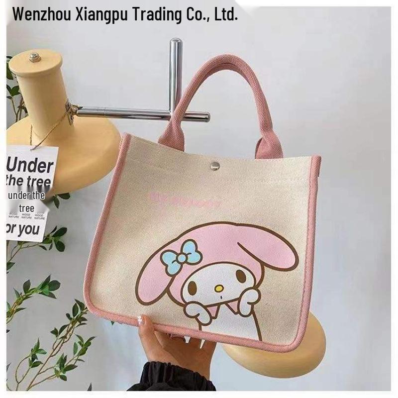 Cute Canvas Tote: Large Capacity Lunch & Wash Bag for Women, New Cartoon Design