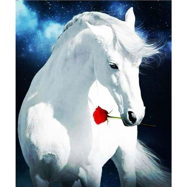 

DIY 5D алмазная живопись лошадь животное полная круглая дрель Алмазная вышивка картина стразы мозаика ремесла украшение дома Full Round 20X30CM