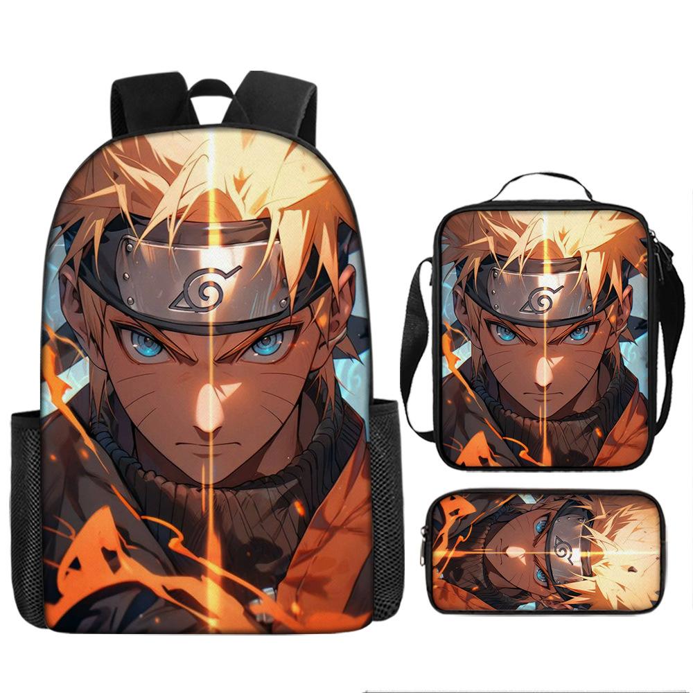 Naruto Naruto Primary And Secondary School Students Three-Piece Set School Bag Children'S Backpack Satchel Pencil Case