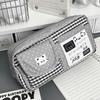 Cat Print Pencil Case Multi-Layer Pencil Pouch Durable Stationery Bag  Students