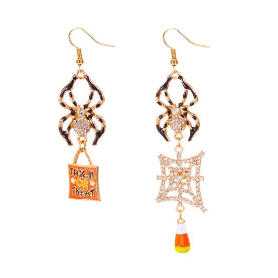 1 Pair Halloween Earrings Pumpkin Ghost Spider Charm Drop Earrings Women Hook Earrings Spooky Jewelry
