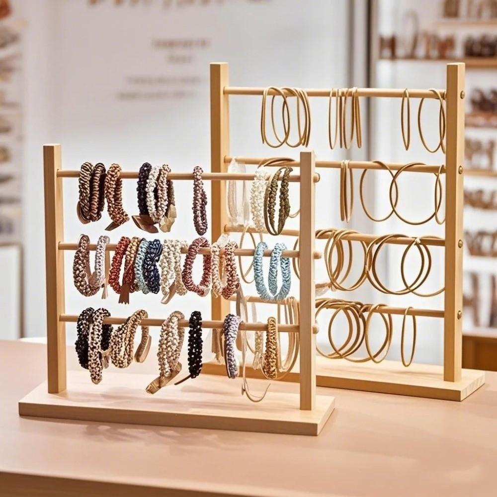 Storage Shelf Wooden Storage Rack 2/3/4 Layer Jewelry Organizer Holder Bracelet Frame  Living Room