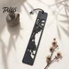 Talos Wooden Hollow Carved Bookmark, Plum Orchid Bamboo Chrysanthemum Classical Page Marker for Business Gift, Elegant Book Accessory