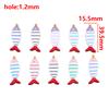 2pcs 6pcs Stainless Steel Enamel Stripe Fish Red Fish  Tail Charms Animal Pendant Base for DIY Earring Necklace Jewelry Findings