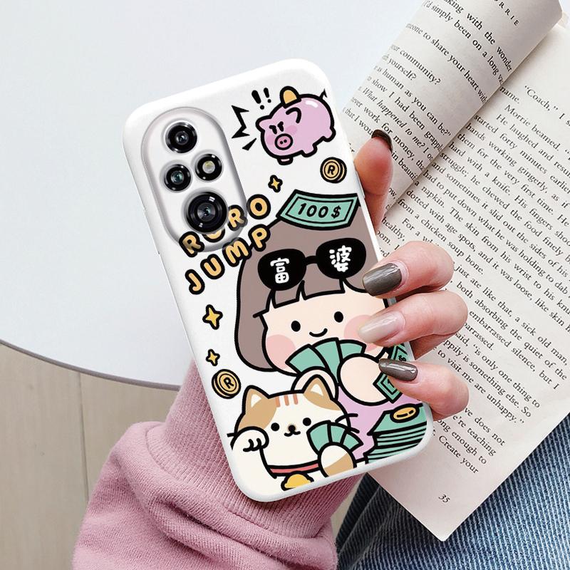 For Honor 200 Pro Case Phone Cover Popular Flower Lovely Cartoon Cat Soft Silicone TPU Funda For Honor 200Pro Protector Bumper