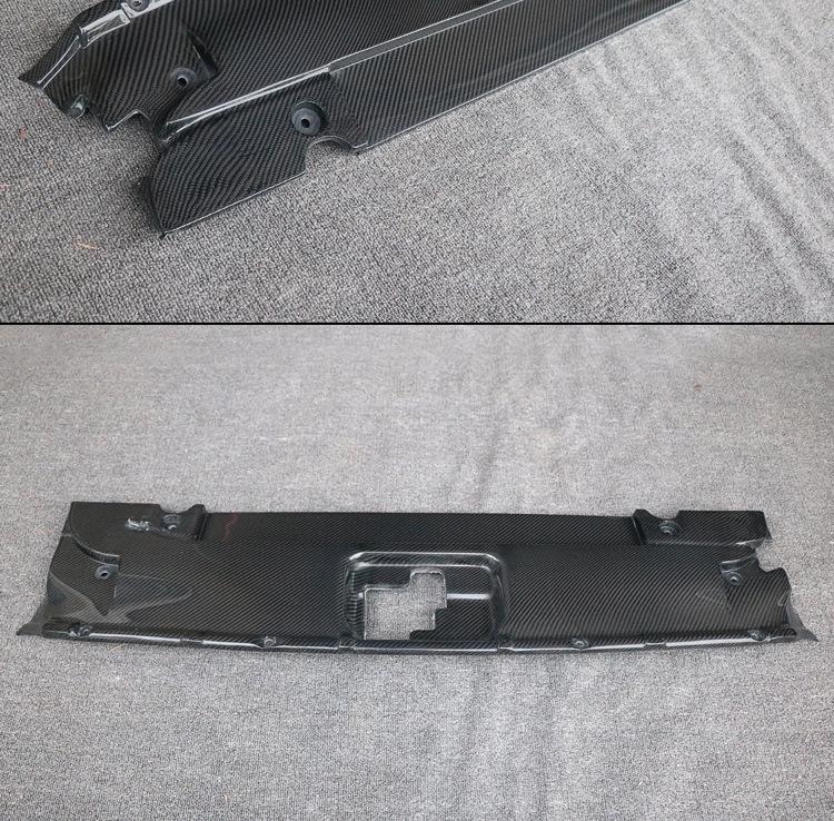 Carbon Fiber Radiator Cover & Hood Latch Guard for 15-17 Ford Mustang