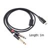 1/2M USB C To Dual 1/4 Y Splitter Cable with Gold Plated Plug USB Type C To 1/4 Cable Flexible for Smartphone Tablet Laptop
