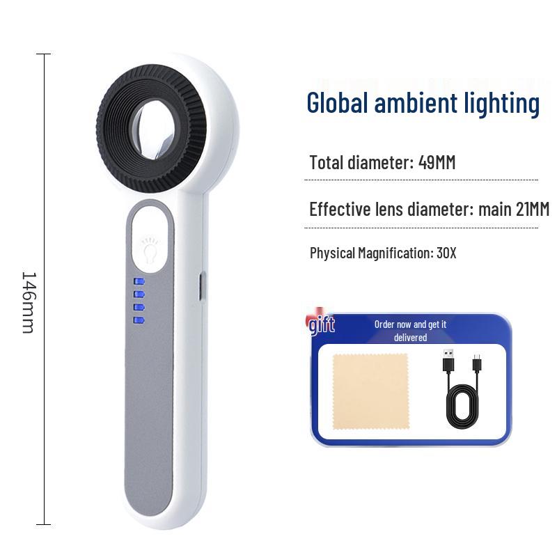 HD 90x Magnifying Glass with Light for Reading, Electronics, Jewelry, Antiques, and Coins