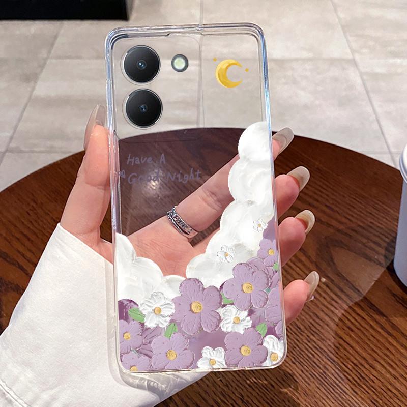 Jelly Casing For Vivo Y36 V2247 V2248 4G Y27 5G Y77T Y27S Y100I Clear Silicone Soft TPU Back Cover Cute Cat Rabbit Phone Case