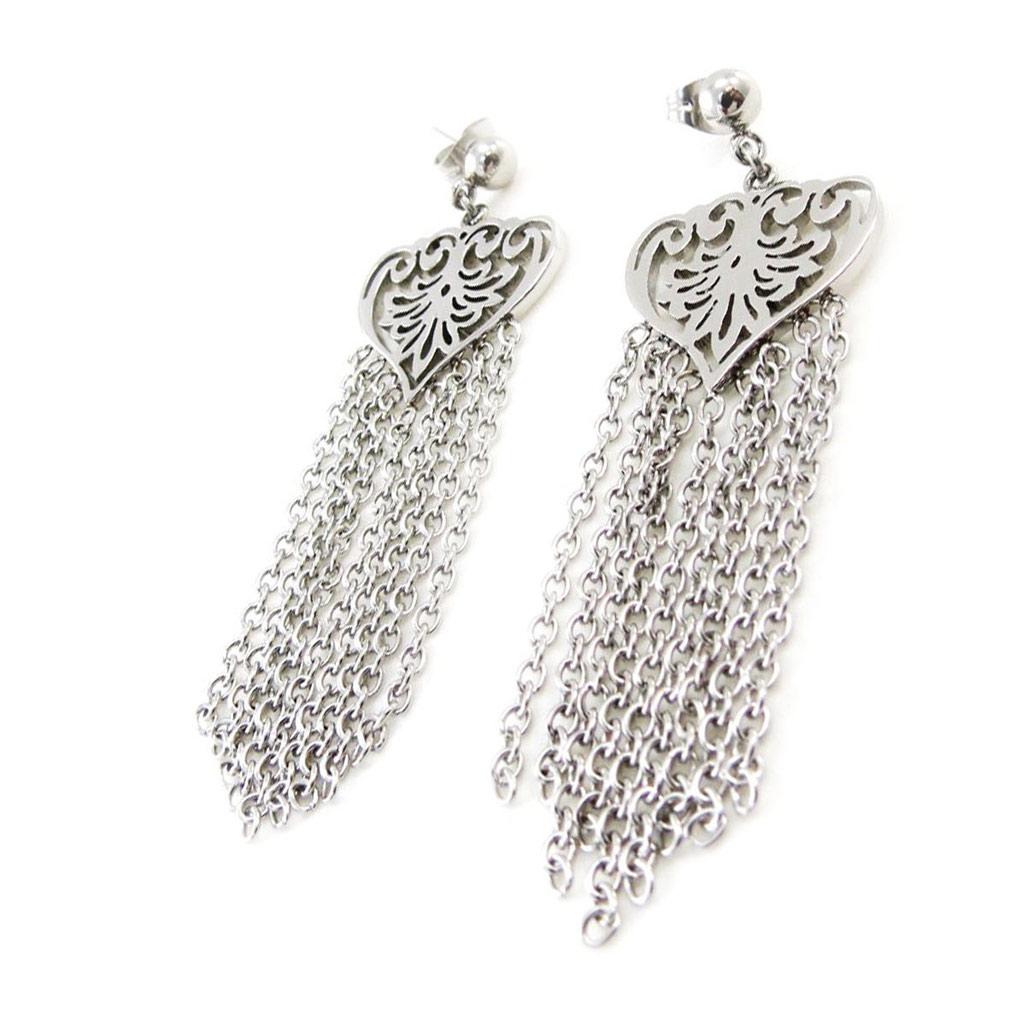 Les Trésors De Lily [I9780] – Silberne „Love“-Stahlschnallen – 65 x 20 mm