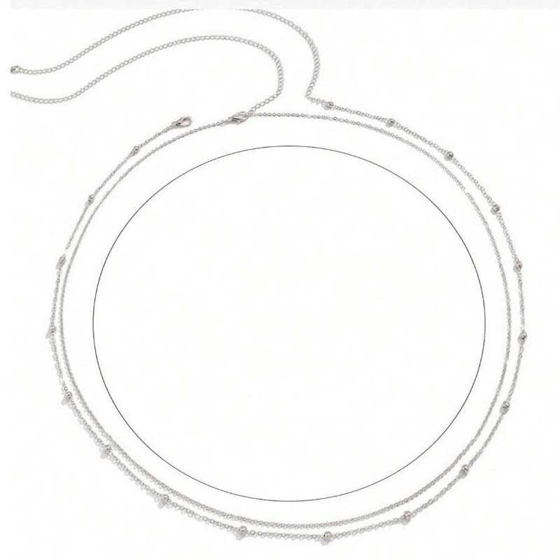 Fashion Metal Double Layered Beads Belly Chains for Women Simple Gold Color Waist Body Chain Beach Party Jewlery Accessories