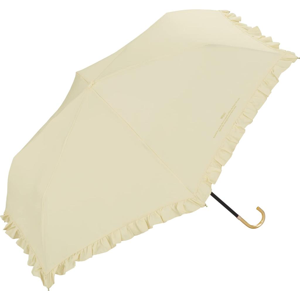 Folding Feminine For both Sun and Cute and Gold Wpc. Umbrella, Ruffle, Mini, Beige, 50cm, Women's, Rain, Adult-like, Classical, Handle, Stylish, Cute,