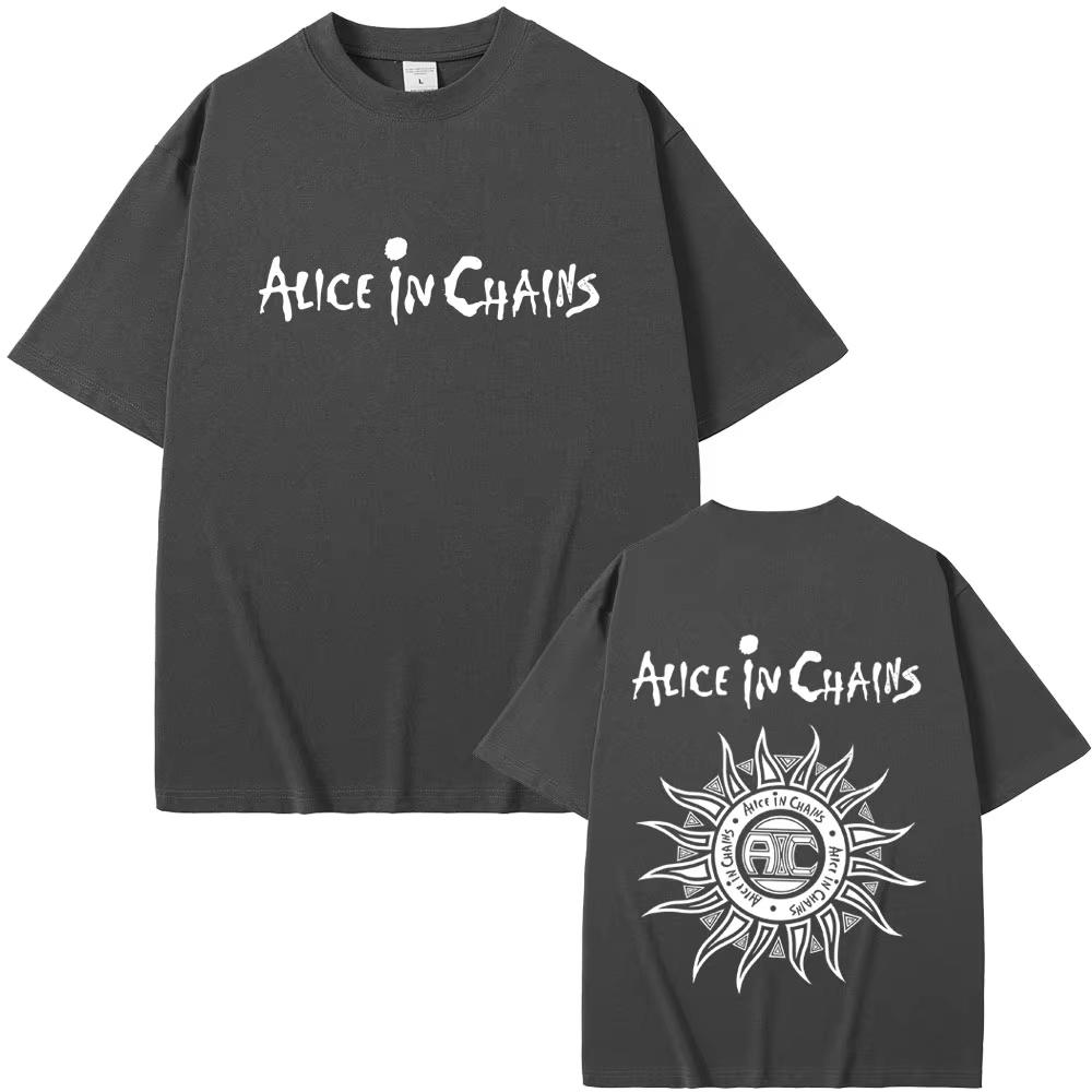 Rock Band Alice in Chains T-shirts Men Women Gothic Punk Cool Streetwear Male Fashion Vintage Oversized Soft Cotton Tshirts Tops
