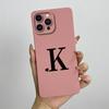 For iPhone 13 Pro Max Case iPhone 13 Pro Cover Cute Couple Initial Letters Square Skin Phone Case Matte Shockproof Back Cover