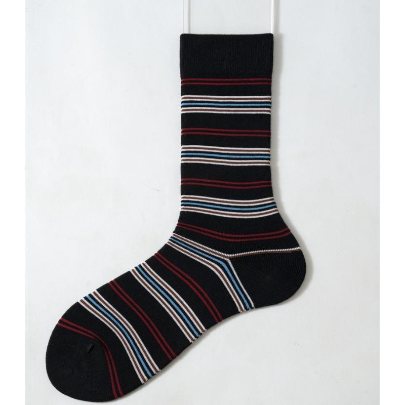 

Осенние Ретро Цветные Полосатые Носки для Женщин, Полосатые Носки из Чистого Хлопка до Середины Икры Контрастных Цветов 1 pair чёрный