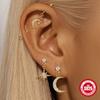 S925 Zircon Industrial Piercing Chain Barbell Thread Ear Nail