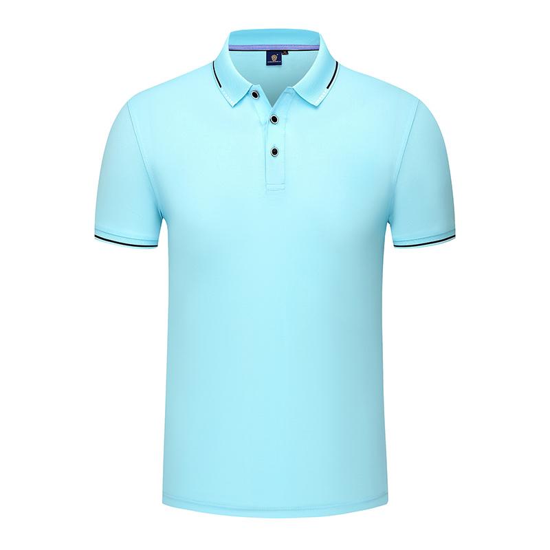 IELGY Kurzarm Lässiges Einfaches T-Shirt Stickerei Slim Fashion Herren Revers Einfarbig