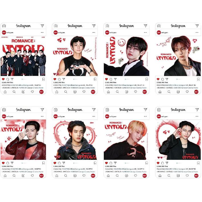 KPOPBP ENHYPEN ROMANCE UNTOLD Album Merch Gift Box Set KPOP Merchandise 55 PCS Photocards, 90 PCS Stickers, Keychain, Lanyards, Gift for ENGENE Boys