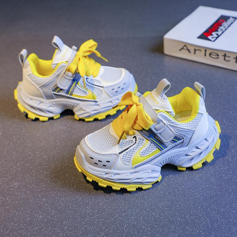 

Кроссовки для девочек 2025 весна и осень новые детские для среднего и старшего возраста детские папины кроссовки сетчатые дышащие кроссовки для бега для мальчиков 26