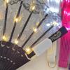 Creative Dancing Light Fan Portable LED Luminous Fan Glow Folding LED Fan  Halloween Party