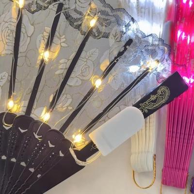 Creative Glow Folding LED Fan Colorful Portable Dancing Light Fan LED Luminous Festivals LED Luminous Fan Christmas