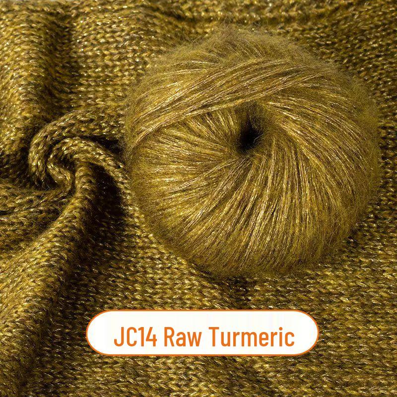 Blue Tear Spray Mohair Yarn: Gold-Thread Starry Sky Series for Chunky Knit Scarves