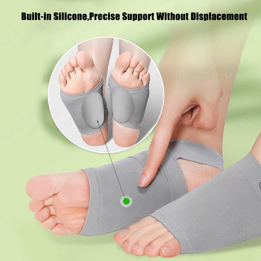 Silicone Arch Support Insoles For Woman Men Flat Foot Corrector Plantar Fasciitis Pain Relief Sleeve Socks Orthotic Insoles