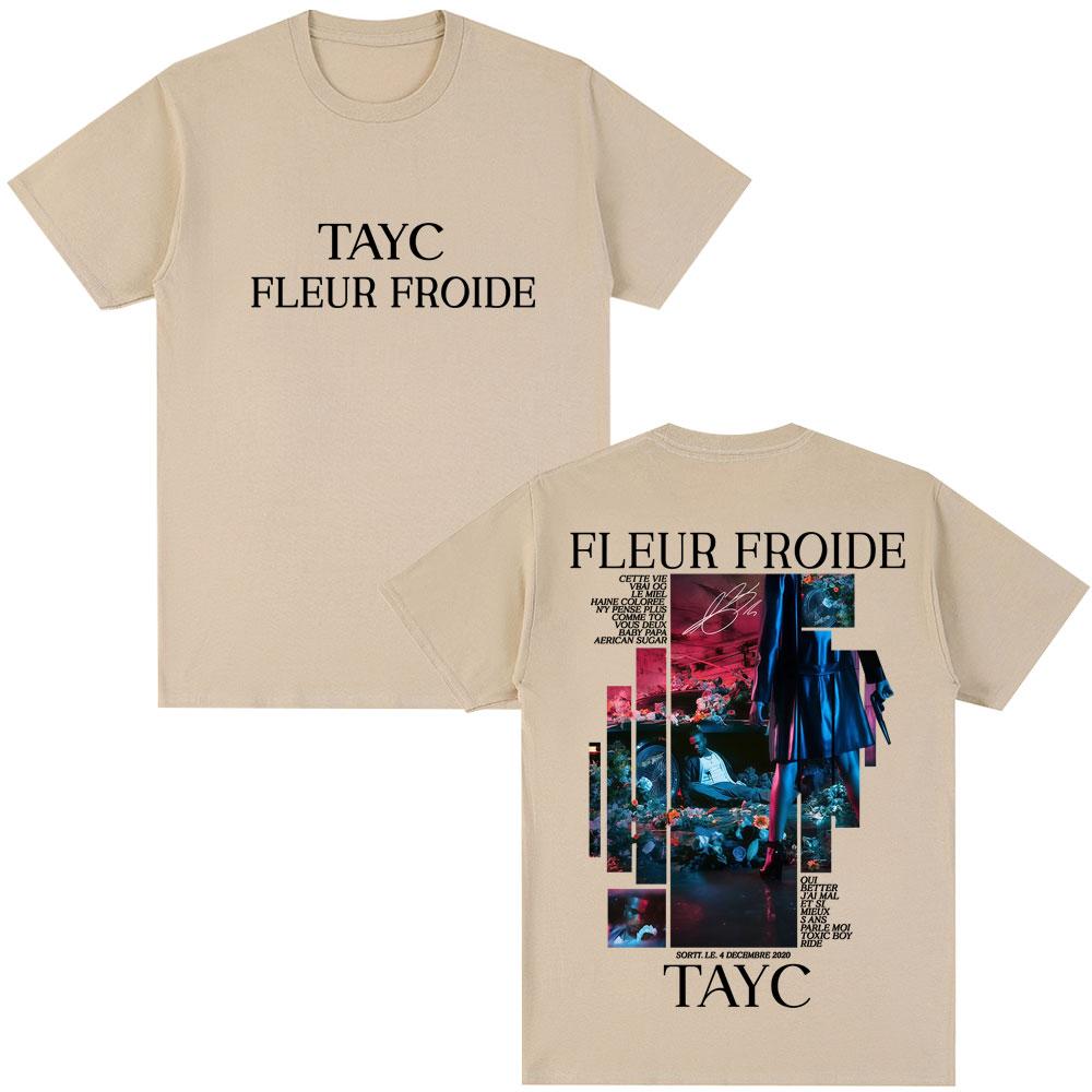 Rap Singer Tayc Fleur Froides Album Print 2025 Summer Mens  Womens Casual Fashion Soft and Comfortable Pure Cotton Tshirt