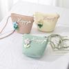 Flower Crossbody Bag Straw Mini Coin Purse Durable Straw Shoulder Bags  Kids Girls