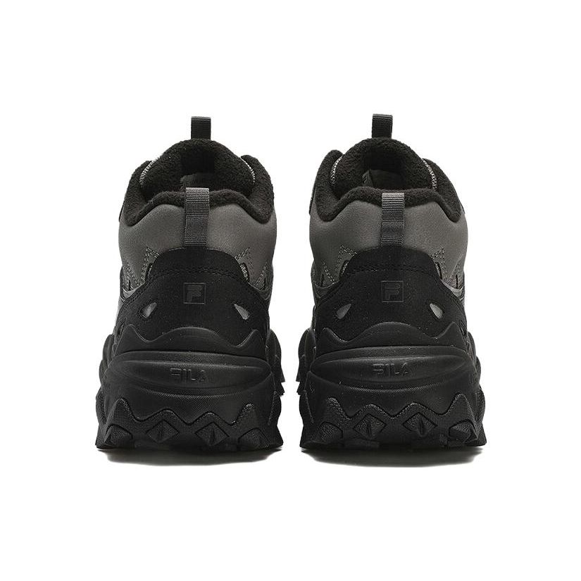 Fila Disruptor Comfortable Fleece Durable Lightweight High-Top Dad Shoes Women Sneaker Gray Black F12W342127FDB