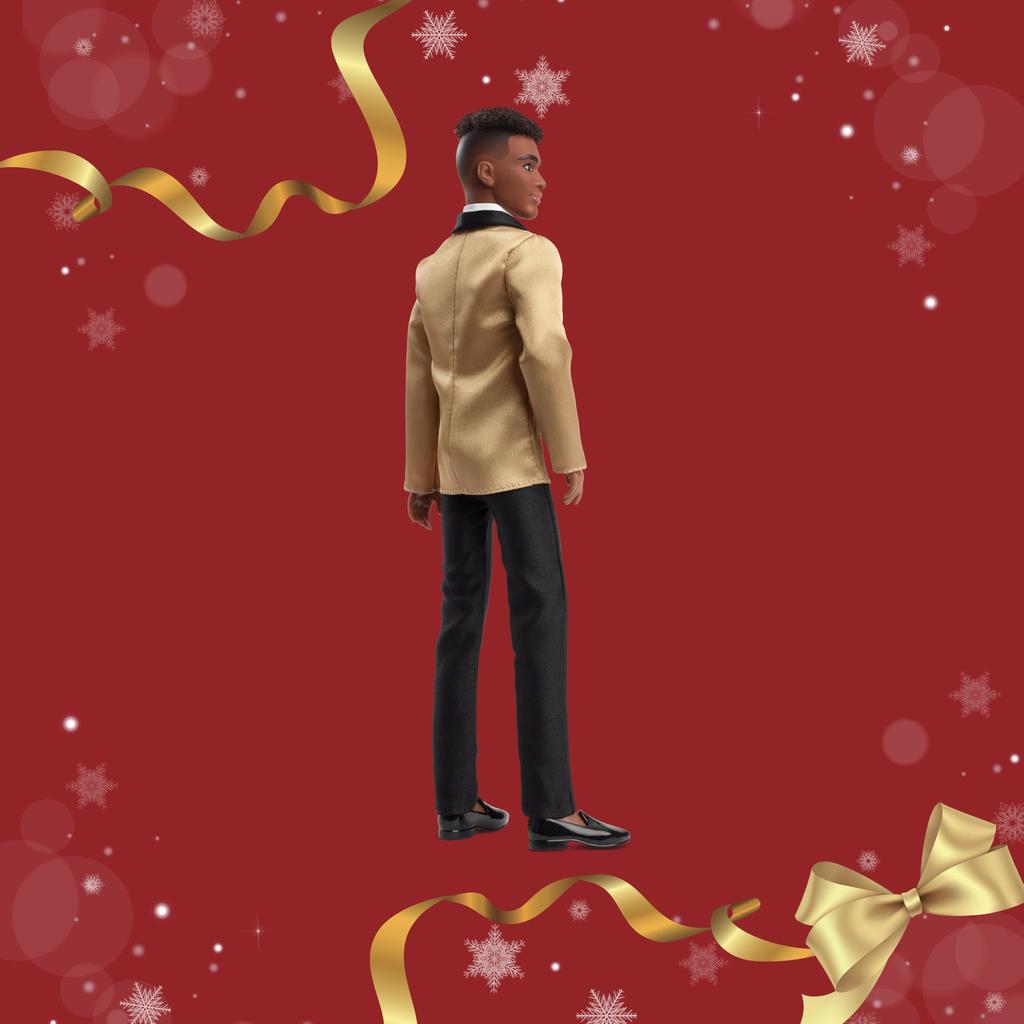 Barbie Holiday Dark Brown Signature Pretend Ages JGK57 Ken, Hair, Black, Dress-Up Doll/House, Play, 6+, Gold,