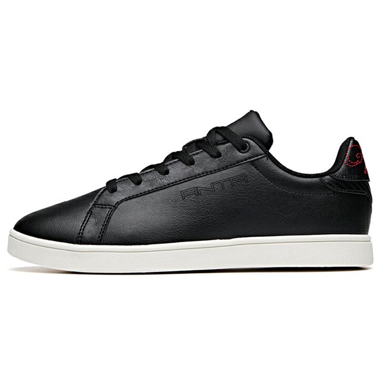 Anta Life Collection Synthetic Leather Slip Resistant Abrasion Resistant Low top Skateboard Shoes Men's Black 112018064-4