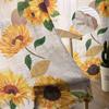 Sunflower Old Newspaper Background Sheer Curtains for Living Room Decoration Window Curtain Kitchen Tulle Voile Organza Drapes