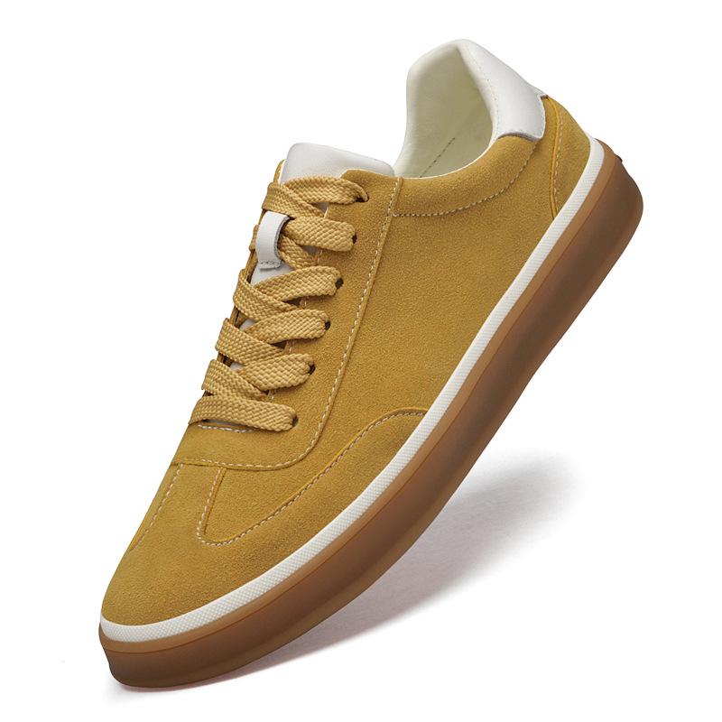 Men s Trendy Casual Large Canvas Leather Skate Shoes (Size 45) 43 жёлтый