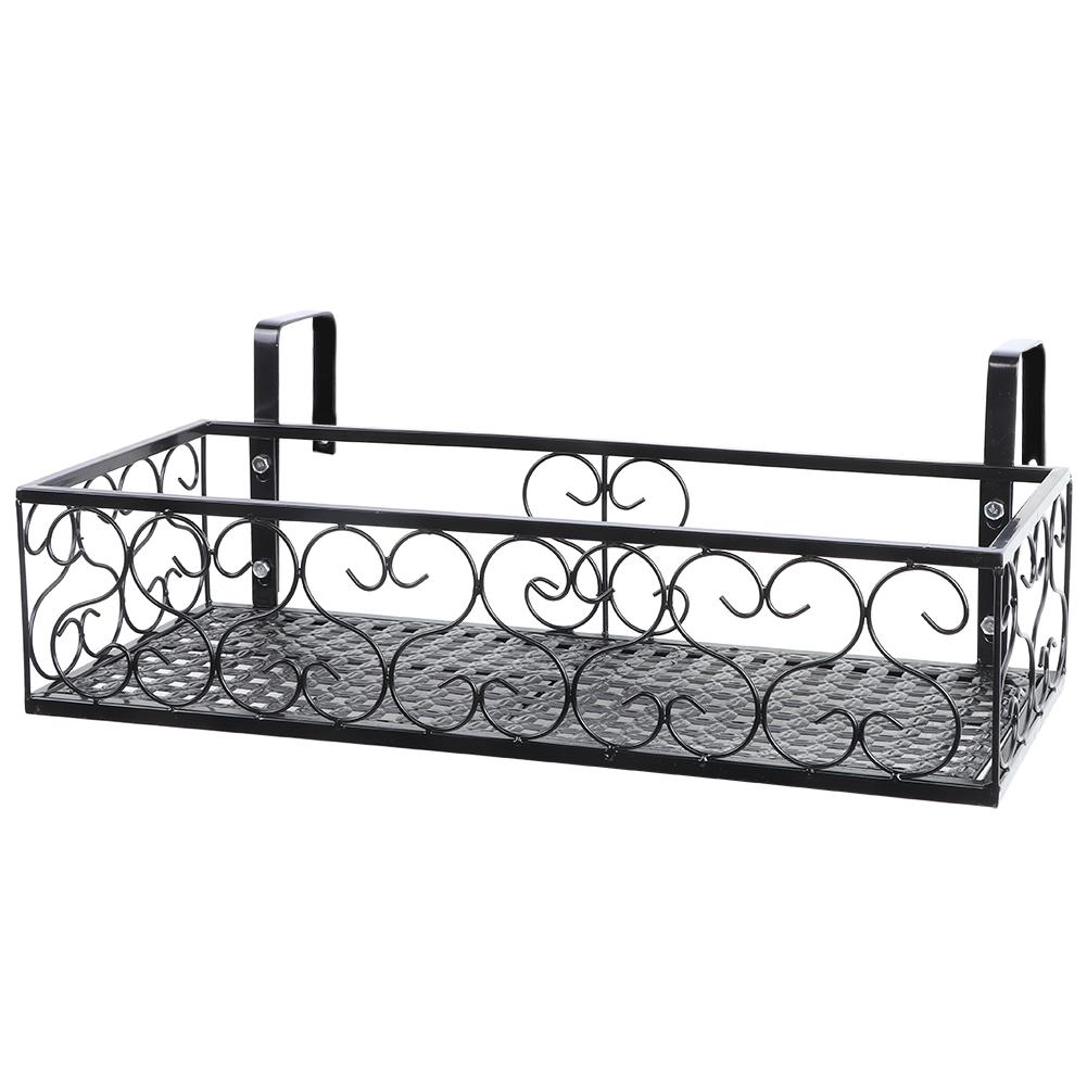 Iron Balcony Hanging Flower Rack Pot Stand with Strong Bearing Capacity,  and  -lasting for Yard Fence, Balcony Garden, Balcony Railing