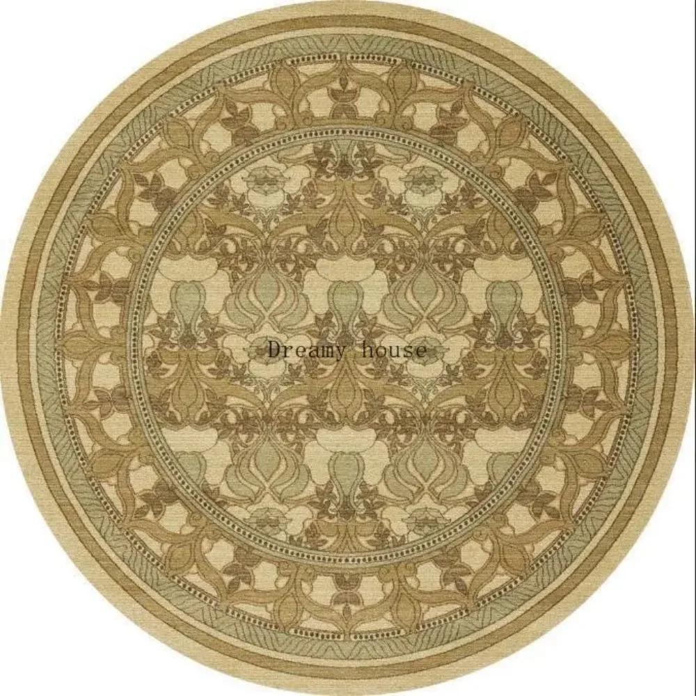 Retro Round Living Room Carpet American Hanging Chair Rugs Bohemia Bedroom Bedside Rug Home Luxury Decoration Sofa Non-slip Mat