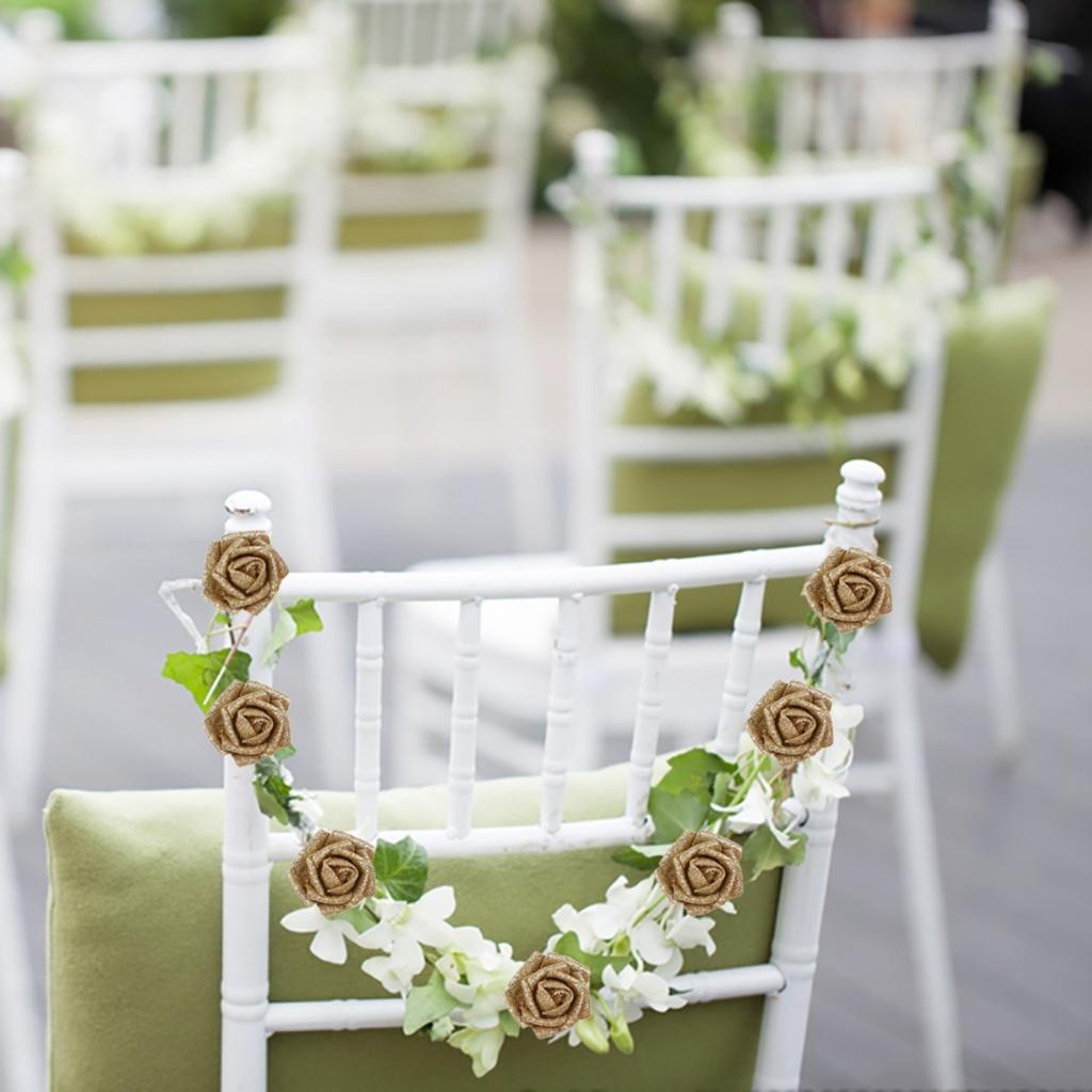 25 Pcs Artificial Roses Glitter Rose Glitter Flowers Foam Roses with Stems for DIY Wedding Bridal Bouquet Home Party Decoration Tree Decoration