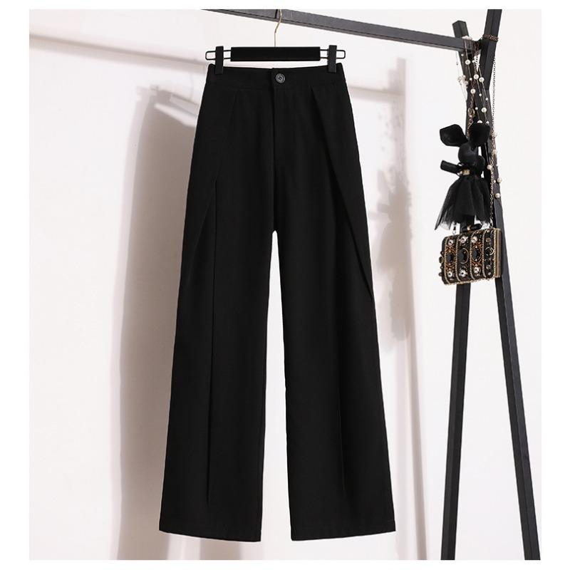 Dimanaf 2024 Plus Size New Long Pants Women Elastic Design Loose High Waist Vintage Solid Loose Casual Basic Trousers Fashion Wide Leg Pants 5XL